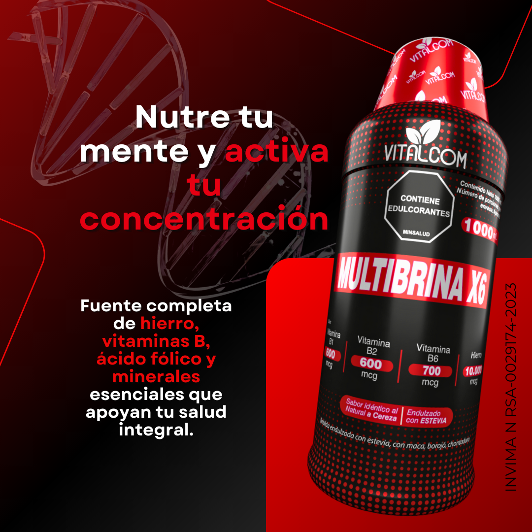 Multibrina liquida cereza x 1000ml, mejora la concentración y nutre tu cerebro🎁 Envió Gratis