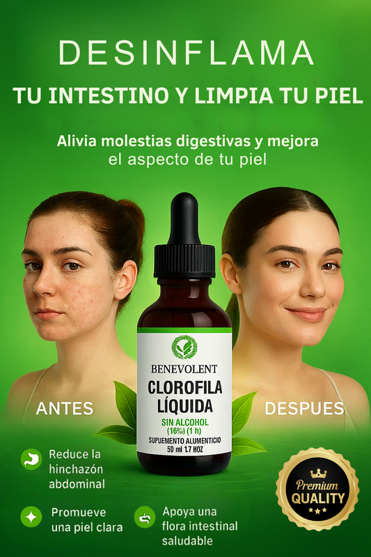 CLOROFILA LIQUIDA BENEVOLENT DESINTOXICA TU CUERPO Y LIMPIA TU PIEL, 🎁ENVIO GRATIS SOLO HOY