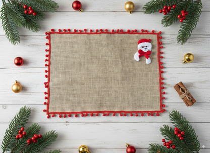 Set 4 Individuales Navideños de Mesa en Material Yute 🎁Envio Gratis