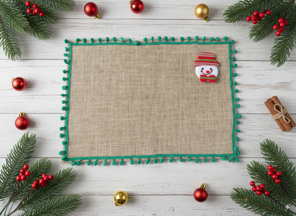 Set 4 Individuales Navideños de Mesa en Material Yute 🎁Envio Gratis