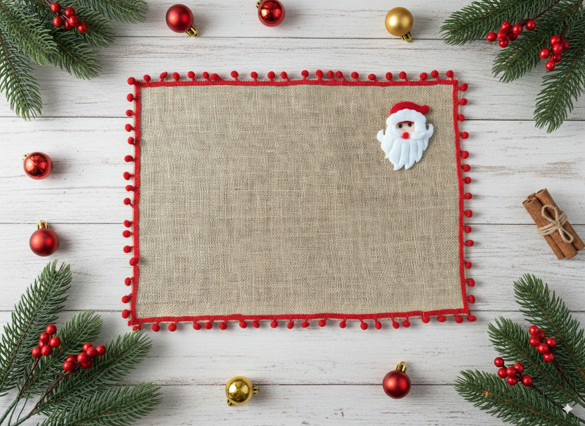 Set 4 Individuales Navideños de Mesa en Material Yute 🎁Envio Gratis