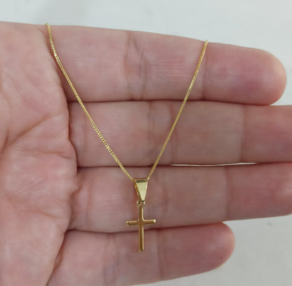 Cadena con dije de cruz hecha en Oro laminado 18K + Topos 🎁 Envio Gratis